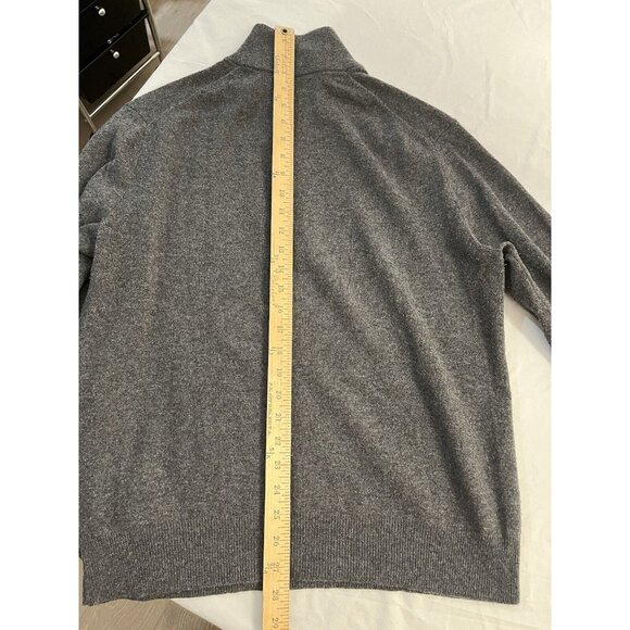 Polo Ralph Lauren Cashmere Gray Charcoal 1/4 Zip Sweater Size Medium Mint! - Picture 5 of 12